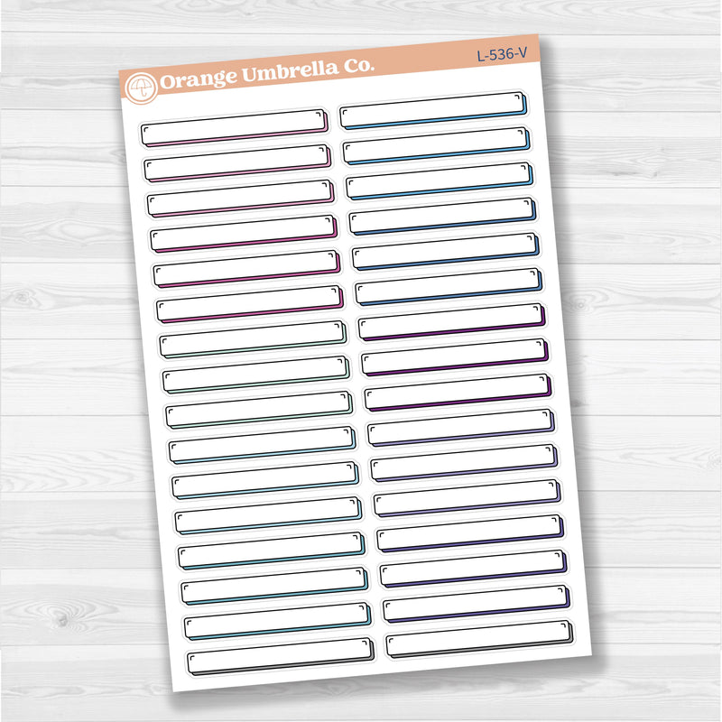 Wide Label Stickers | Basic Planner Labels for Journals & Lists | L-536