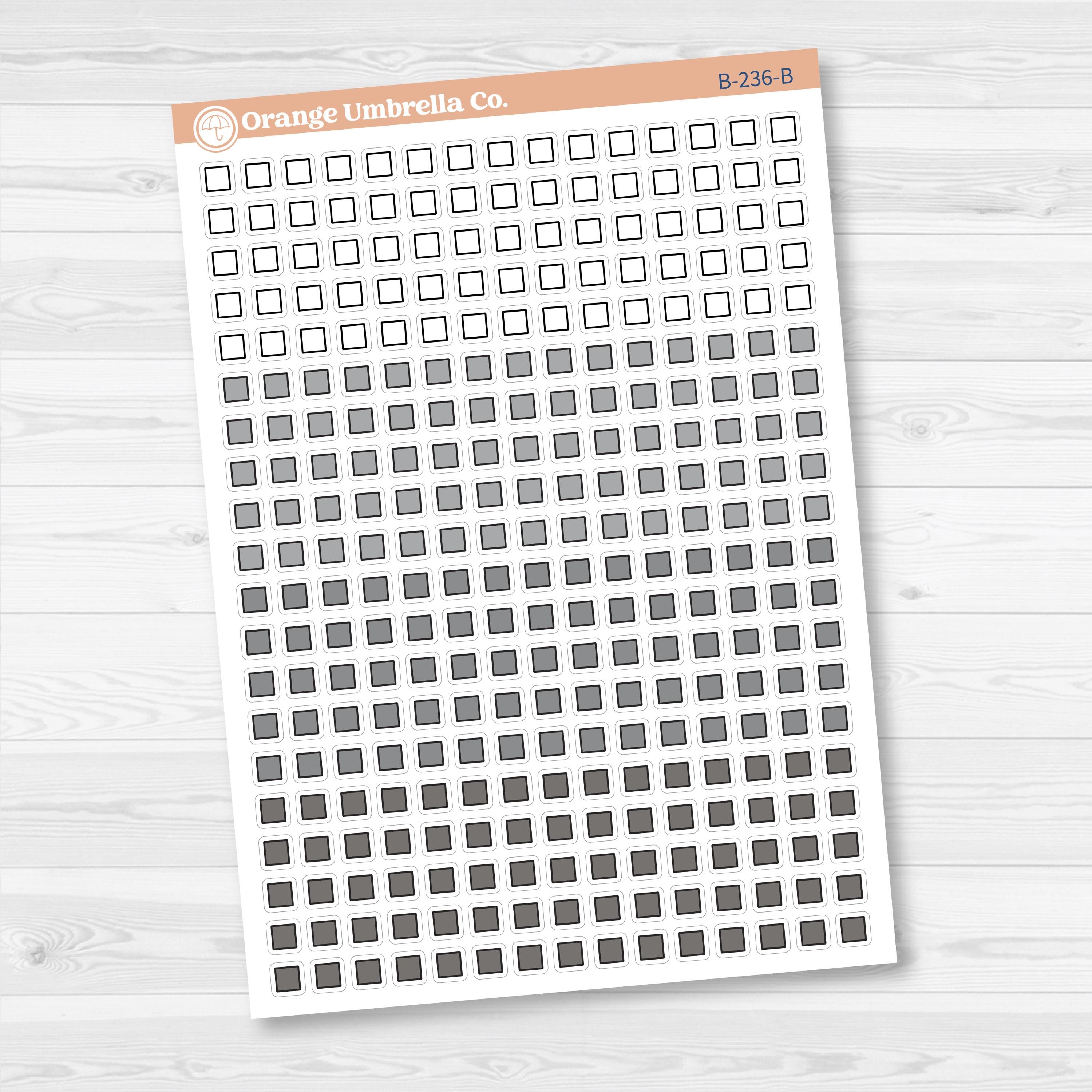 Kit Checklist Squares | Planner Checklist Box Stickers | B-236