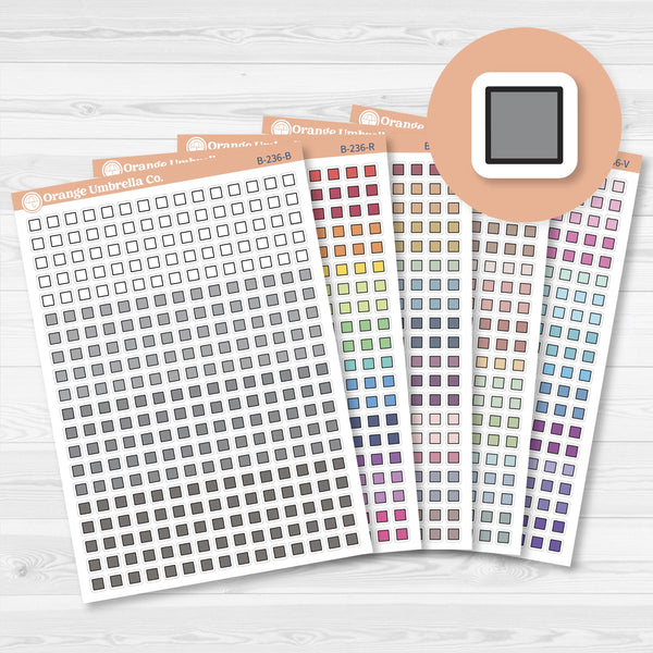 Kit Checklist Squares | Planner Checklist Box Stickers | B-236