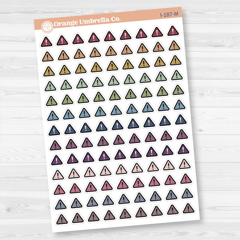 Warning Stickers | Alert Icon Planner Labels | Important Symbol Stickers | I-187