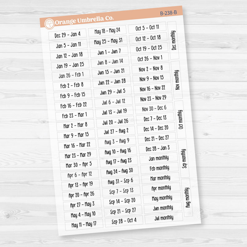 2026 Kit Binder Storage Labels | Planner Organization Stickers | F18 | B-238