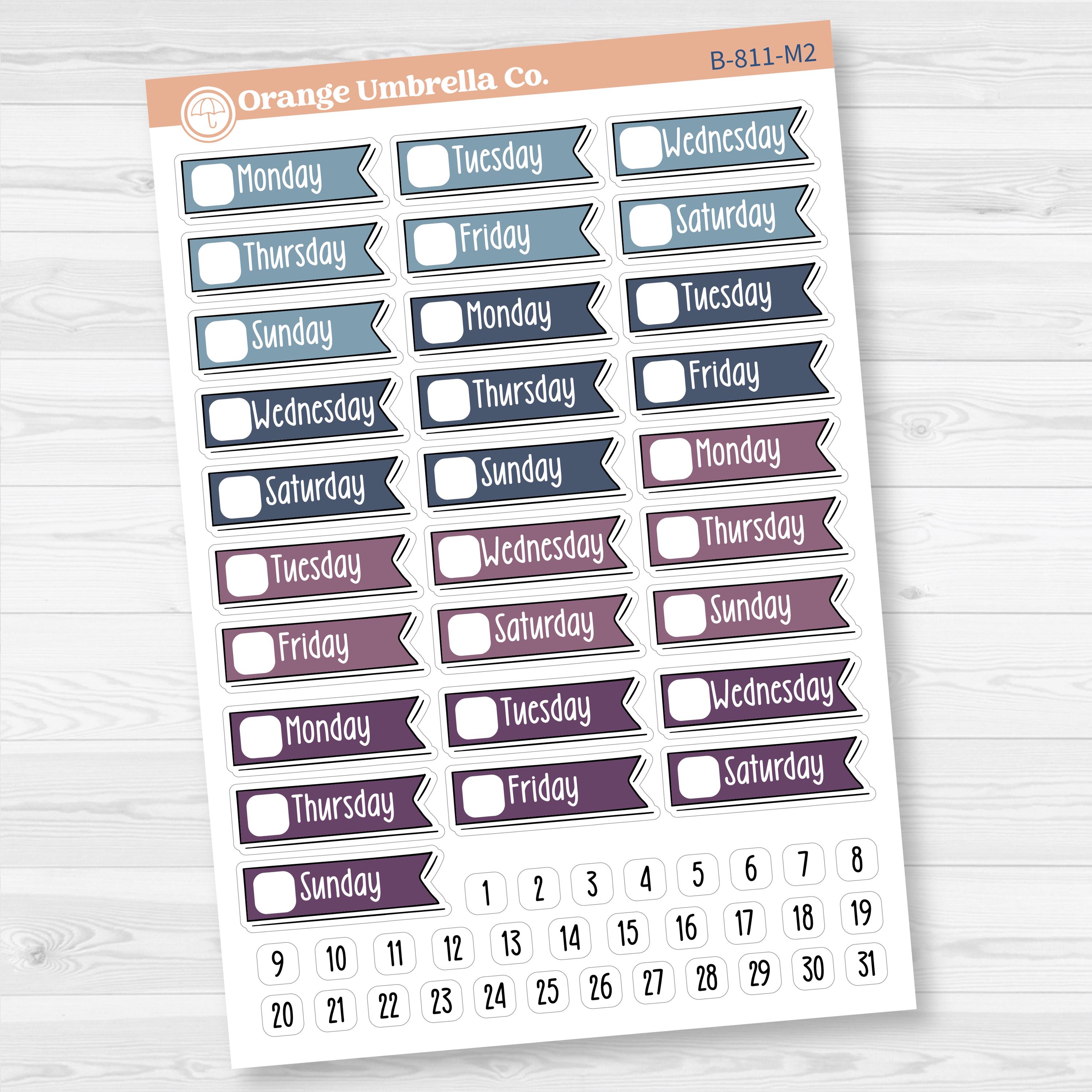 Flag Date Covers | Planner Stickers for Weekly Planning | F18 | B-811