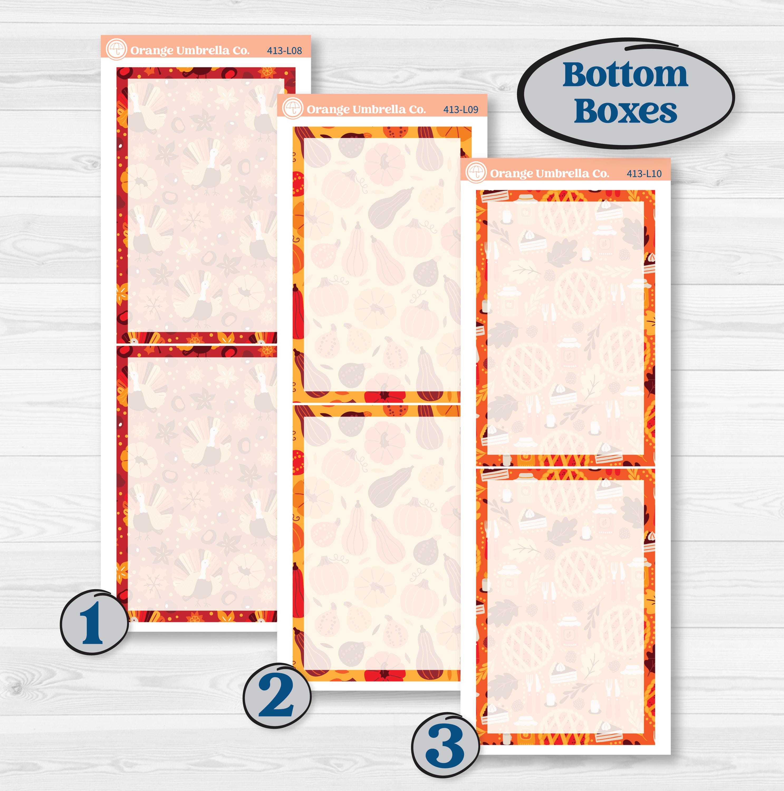 Thanksgiving Autumn Kit | A5 Daily Duo Planner Kit Stickers | Gobble | KIT-413-L