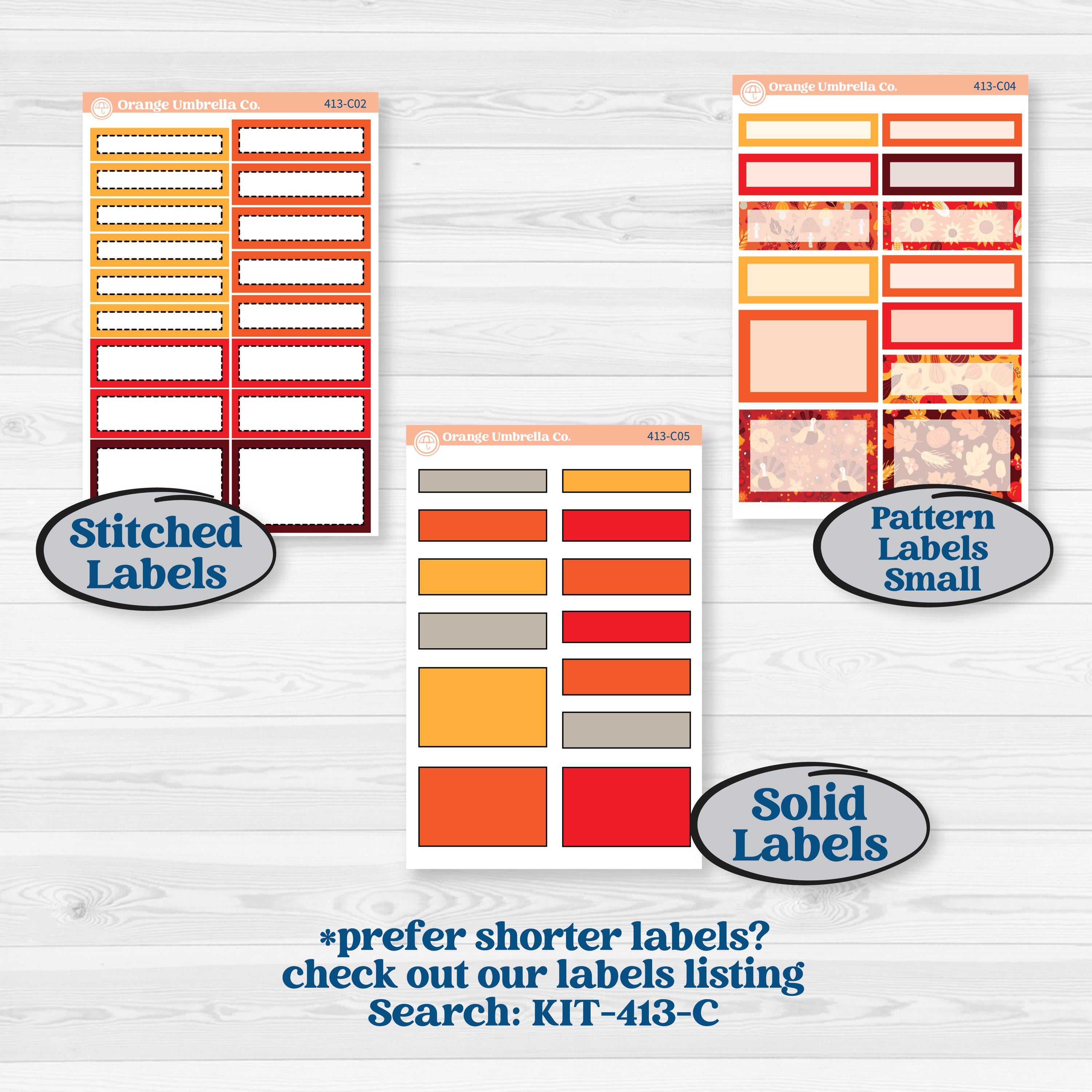 Thanksgiving Autumn Kit | A5 Plum Daily Planner Kit Stickers | Thanksgiving Autumn Kit | KIT-413-N