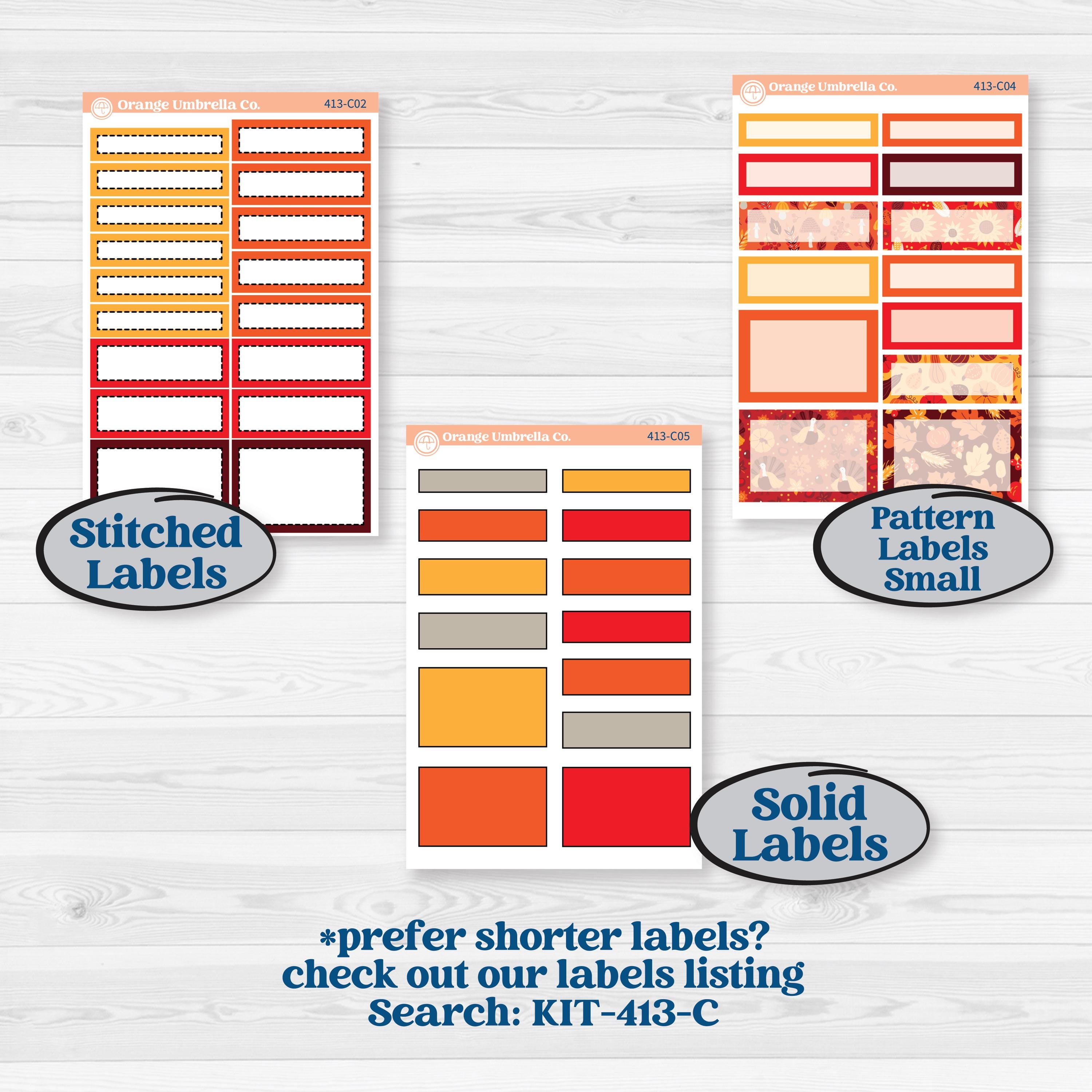 Thanksgiving Autumn Kit | 7x9 Plum Daily Planner Kit Stickers | Gobble | KIT-413-P