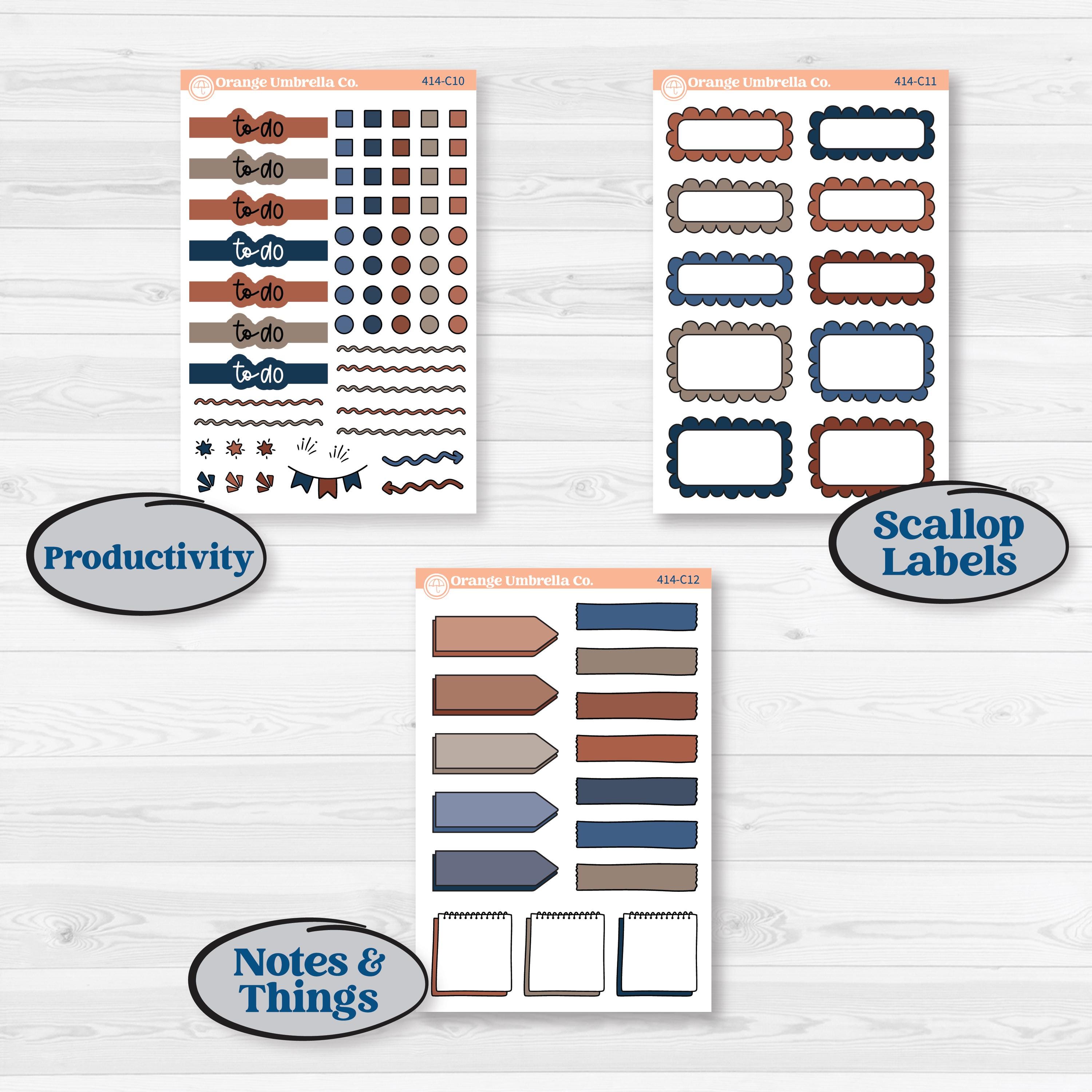 Patterned Boho Sticker Kit | Weekly Add-On Labels Planner Kit Stickers | Katie | KIT-414-C