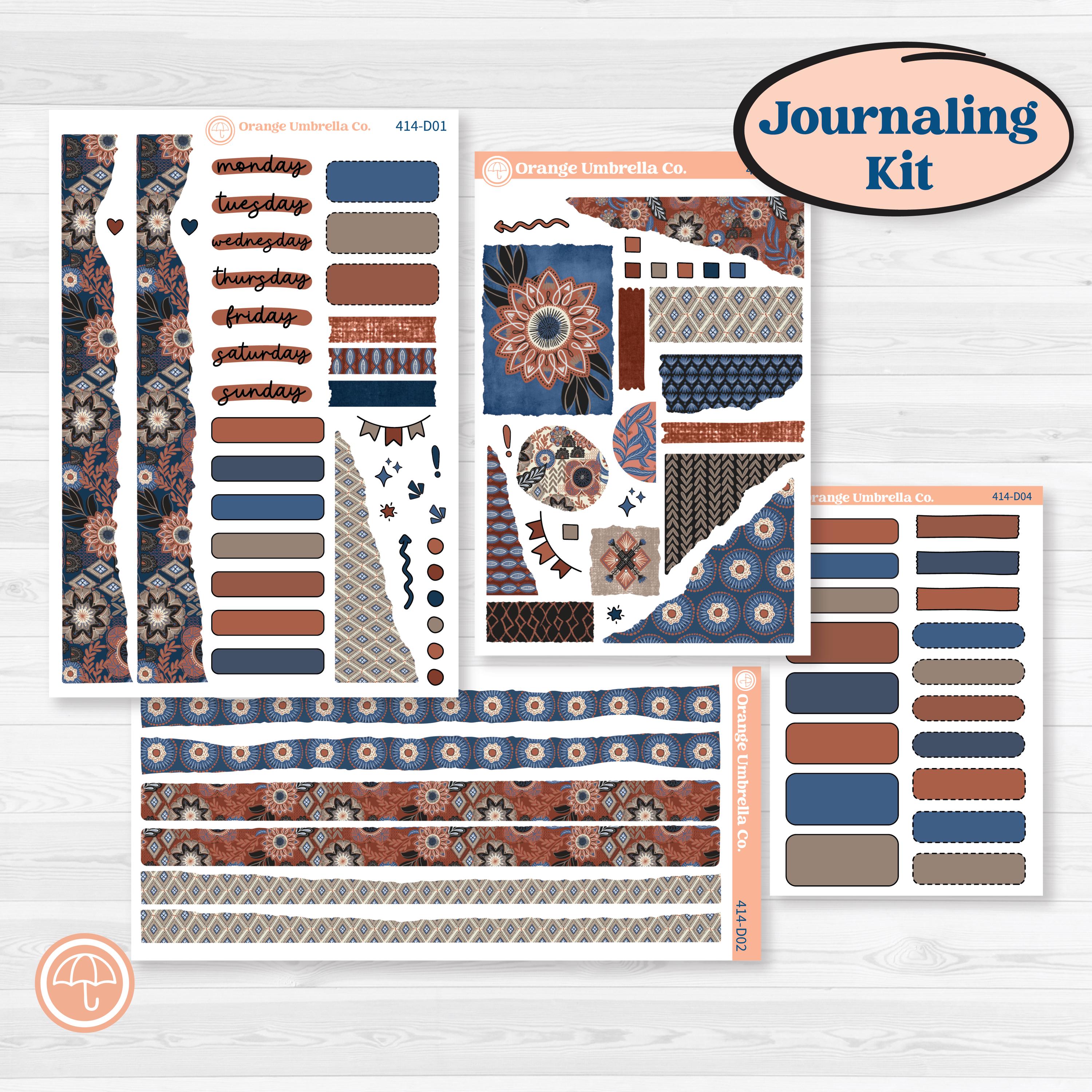 Patterned Boho Sticker Kit | Journaling Kit Planner Stickers | Katie | KIT-414-D
