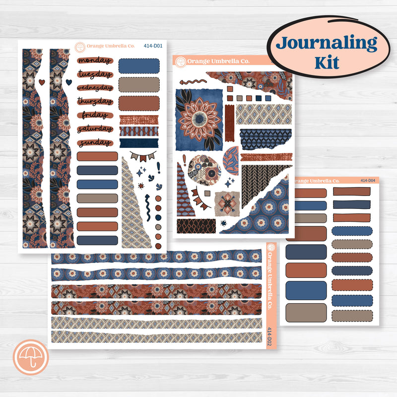 Patterned Boho Sticker Kit | Journaling Kit Planner Stickers | Katie | KIT-414-D