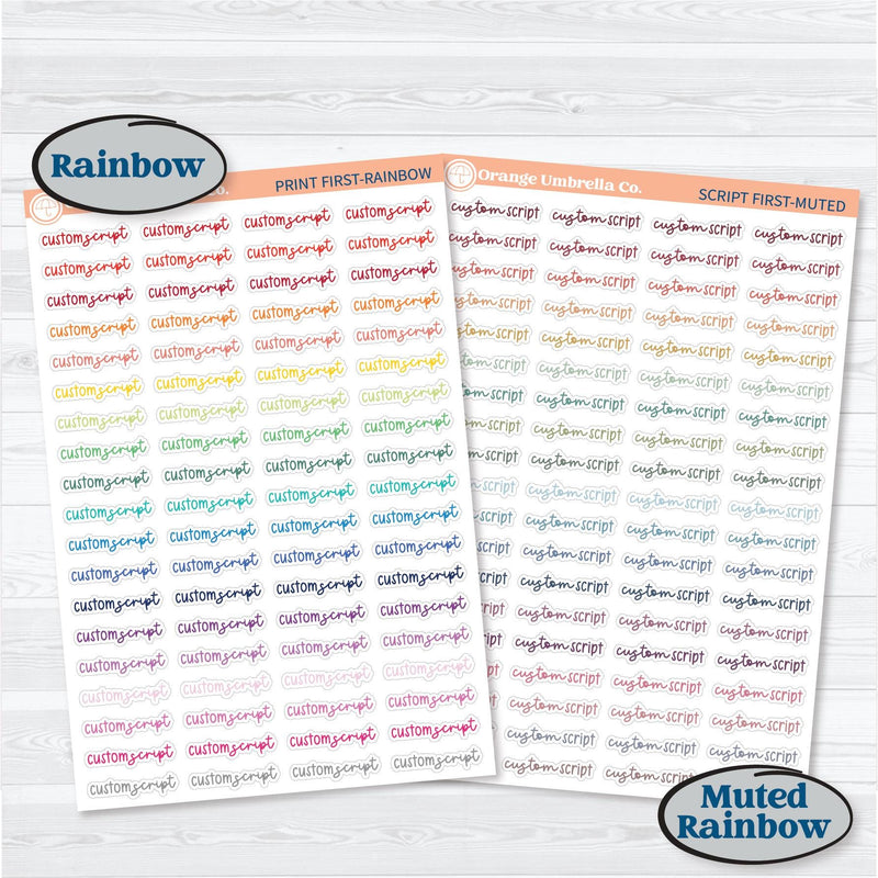 F17 Hobonichi Cousin Custom Script Sticker | 2025 Kits Font Duo | Removable Matte Planner Stickers ** 1 phrase per sheet** | HoboCustomF17