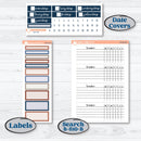 Patterned Boho Sticker Kit | Plum Vertical Priorities 7x9 Planner Kit Stickers | Katie | KIT-414-J