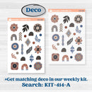 Patterned Boho Sticker Kit | Freestyle Kit Any Planner Kit Stickers | Katie | KIT-414-K