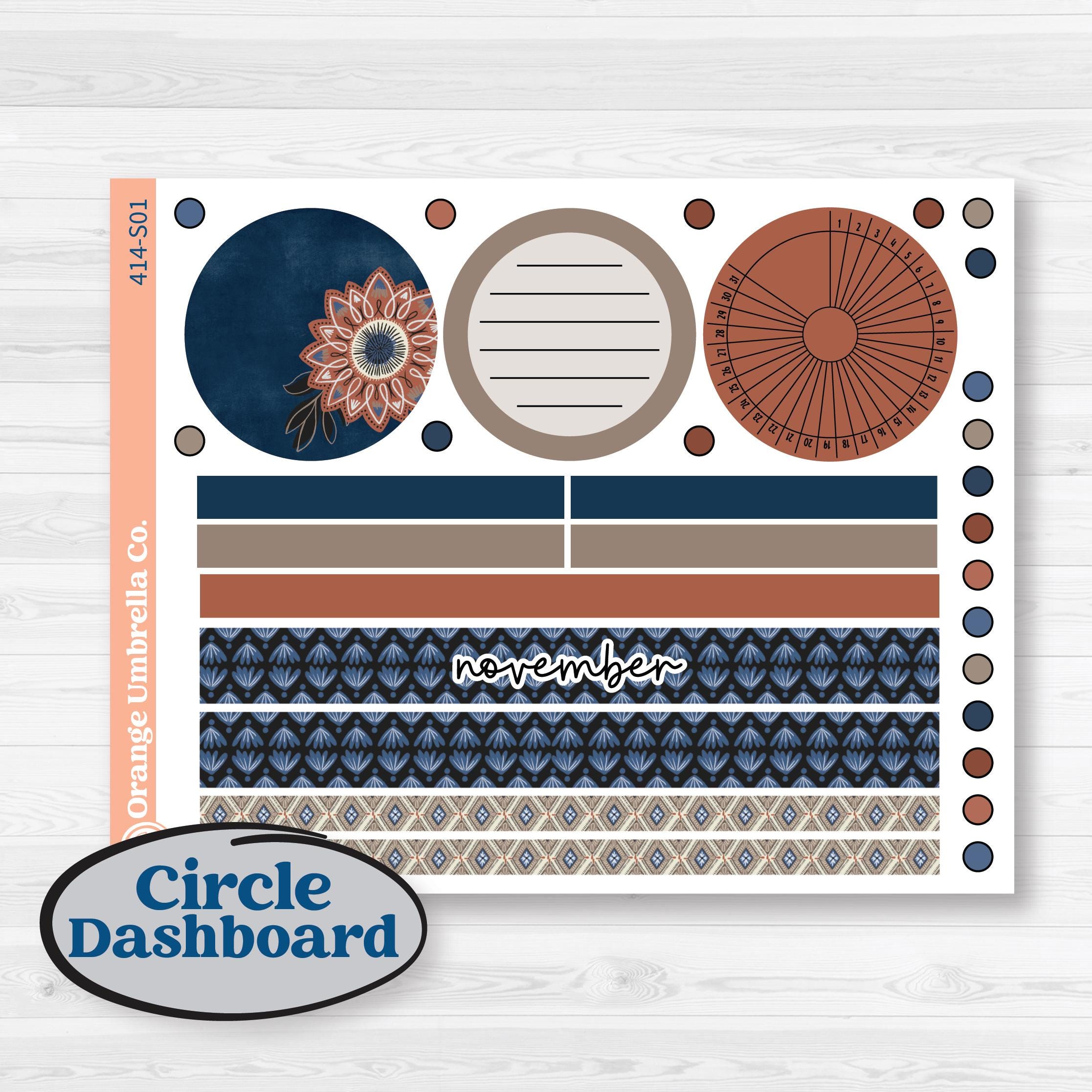 Patterned Boho Sticker Kit | A5 Plum Monthly & Dashboard Planner Kit Stickers | Katie | KIT-414-S