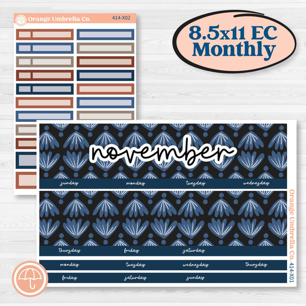 Patterned Boho Sticker Kit | 8.5 x 11 Erin Condren Monthly Planner Kit Stickers | Katie | KIT-414-X