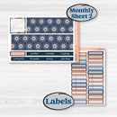 Patterned Boho Sticker Kit | Hobonichi Cousin Monthly Planner Kit Stickers | Katie | KIT-414-Y