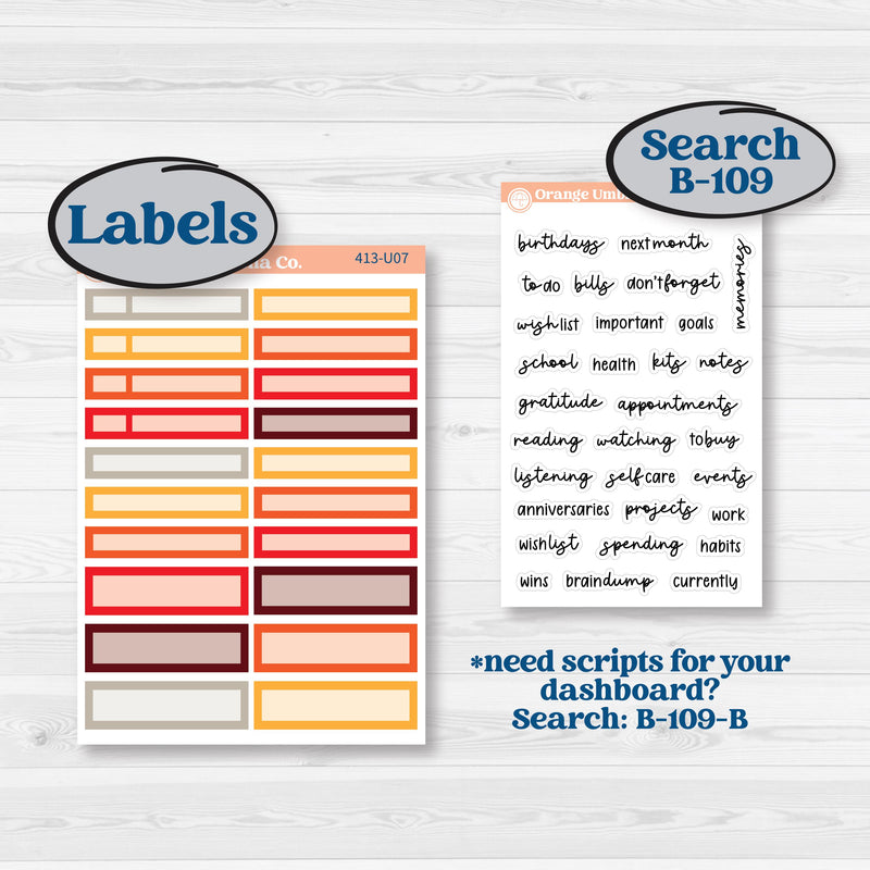 Thanksgiving Autumn Kit | 8.5x11 Plum Monthly & Dashboard Planner Kit Stickers | Gobble | KIT-413-U