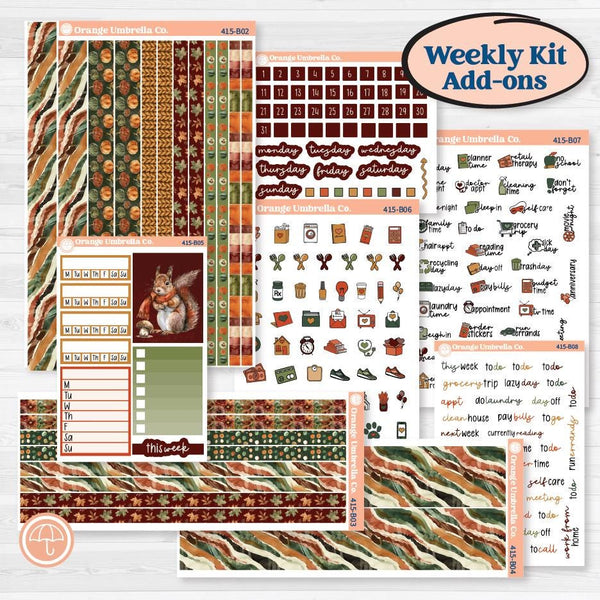 Watercolor Autumn Kit | Weekly Add-On Planner Kit Stickers | Crackle | KIT-415-B