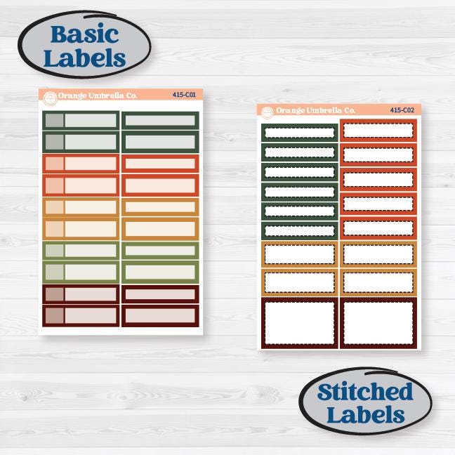 Watercolor Autumn Kit | Weekly Add-On Labels Planner Kit Stickers | Crackle | KIT-415-C