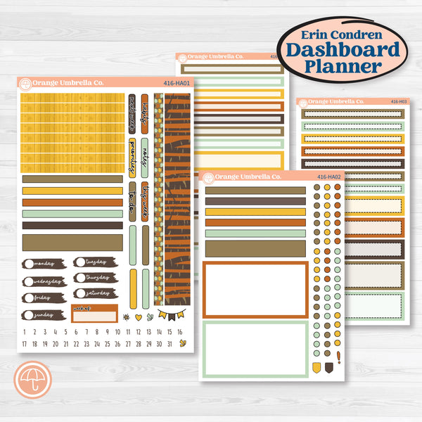 Woodland Cottage Core Stickers | Erin Condren Weekly Dashboard Planner Kit Stickers | Birch Grove | KIT-416-HA