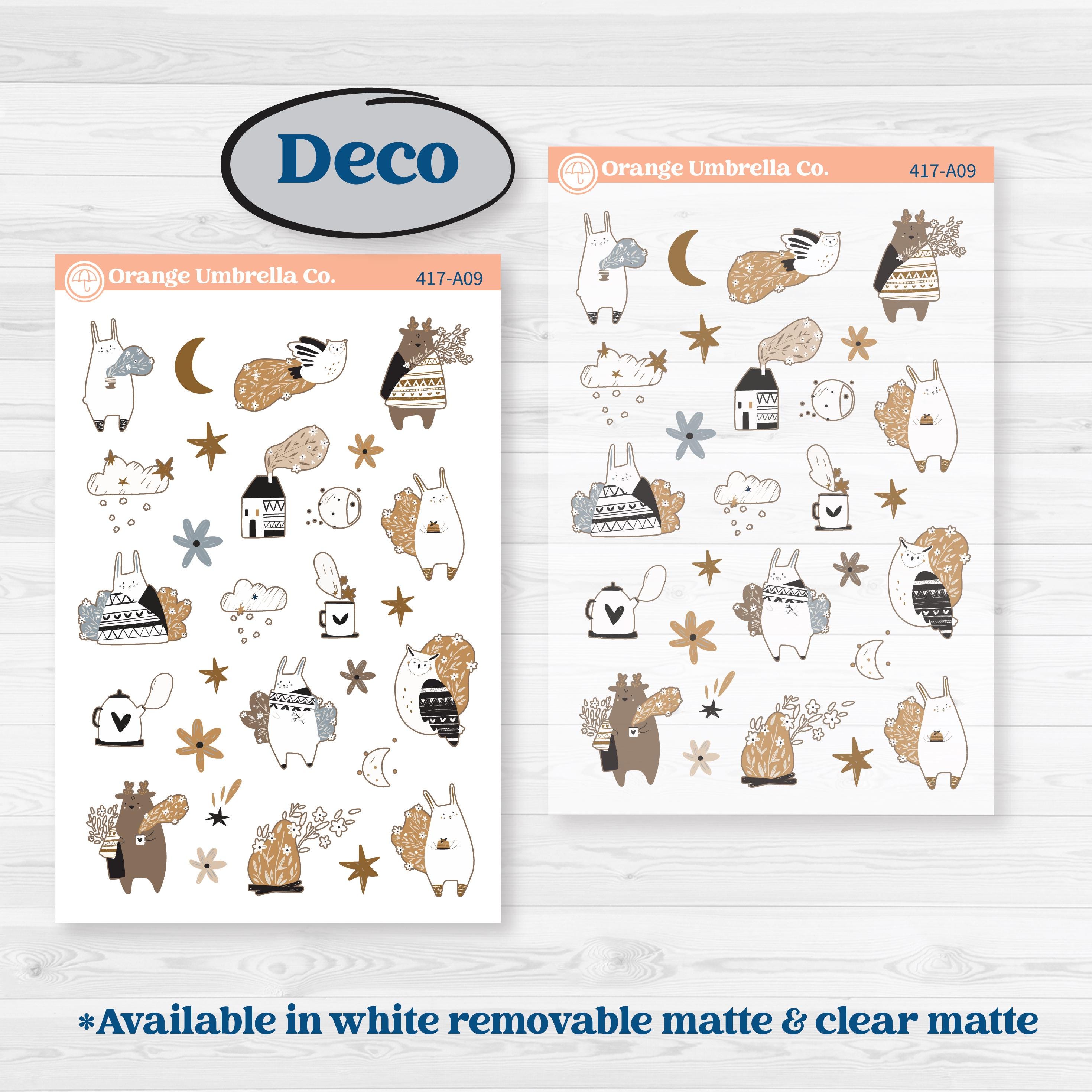 Woodland Winter Animals Kit | Weekly Sticker Kit for Vertical Planners like Erin Condren | Chill Out | KIT-417-A