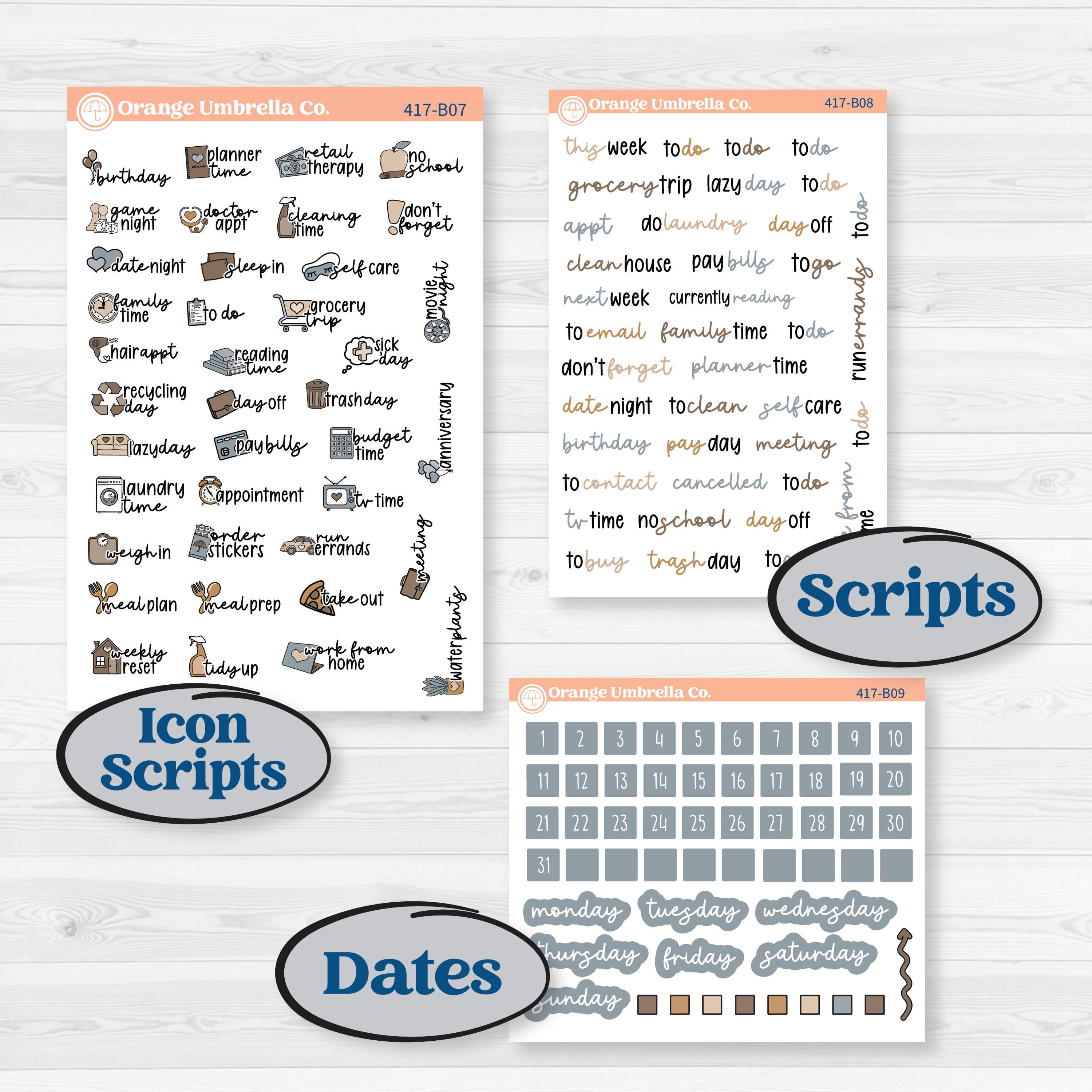 Woodland Winter Animals Kit | Weekly Add-On Planner Kit Stickers | Chill Out | KIT-417-B