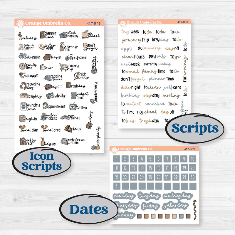 Woodland Winter Animals Kit | Weekly Add-On Planner Kit Stickers | Chill Out | KIT-417-B