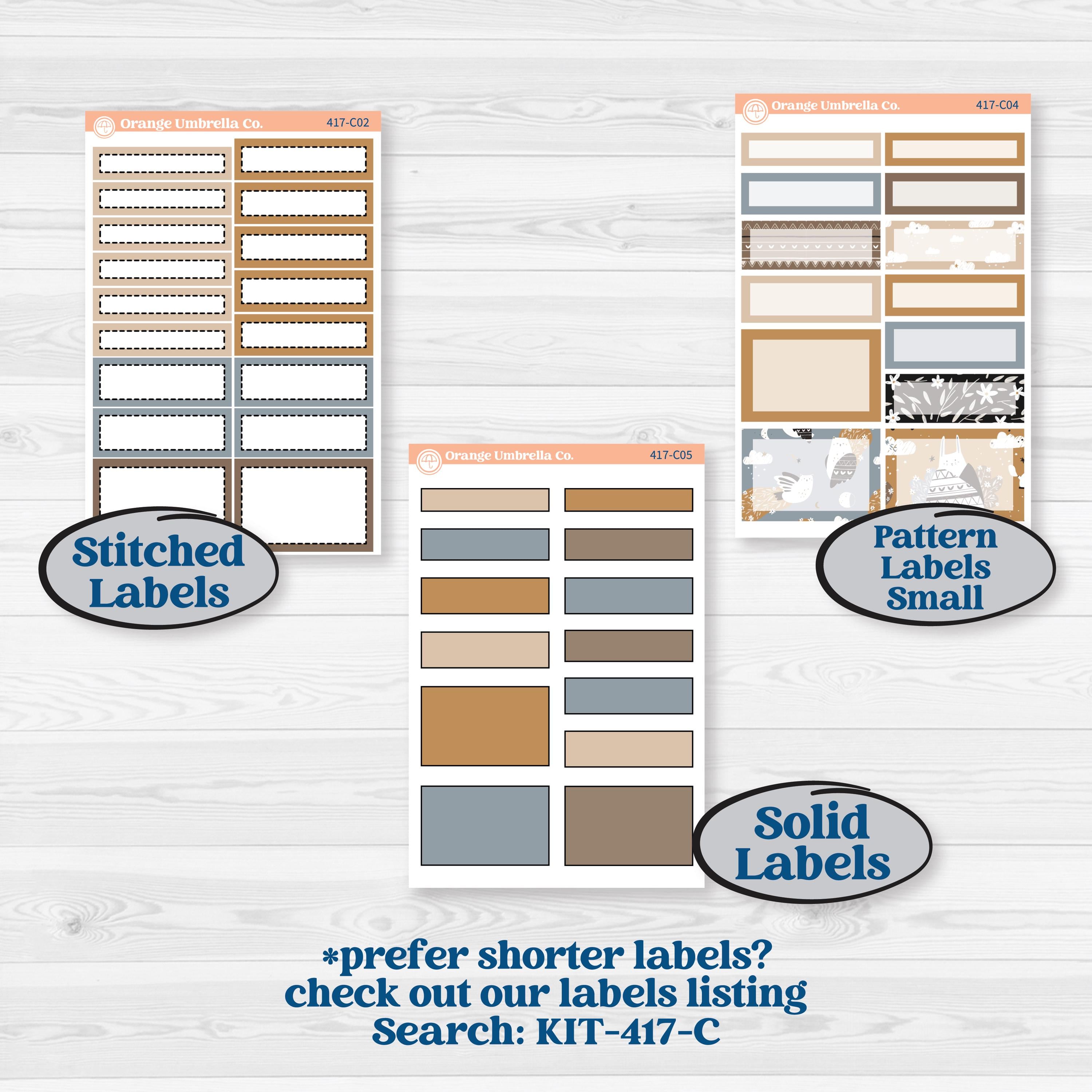 Woodland Winter Animals Kit | A5 Compact Vertical Planner Kit Stickers for Erin Condren | Chill Out | KIT-417-G