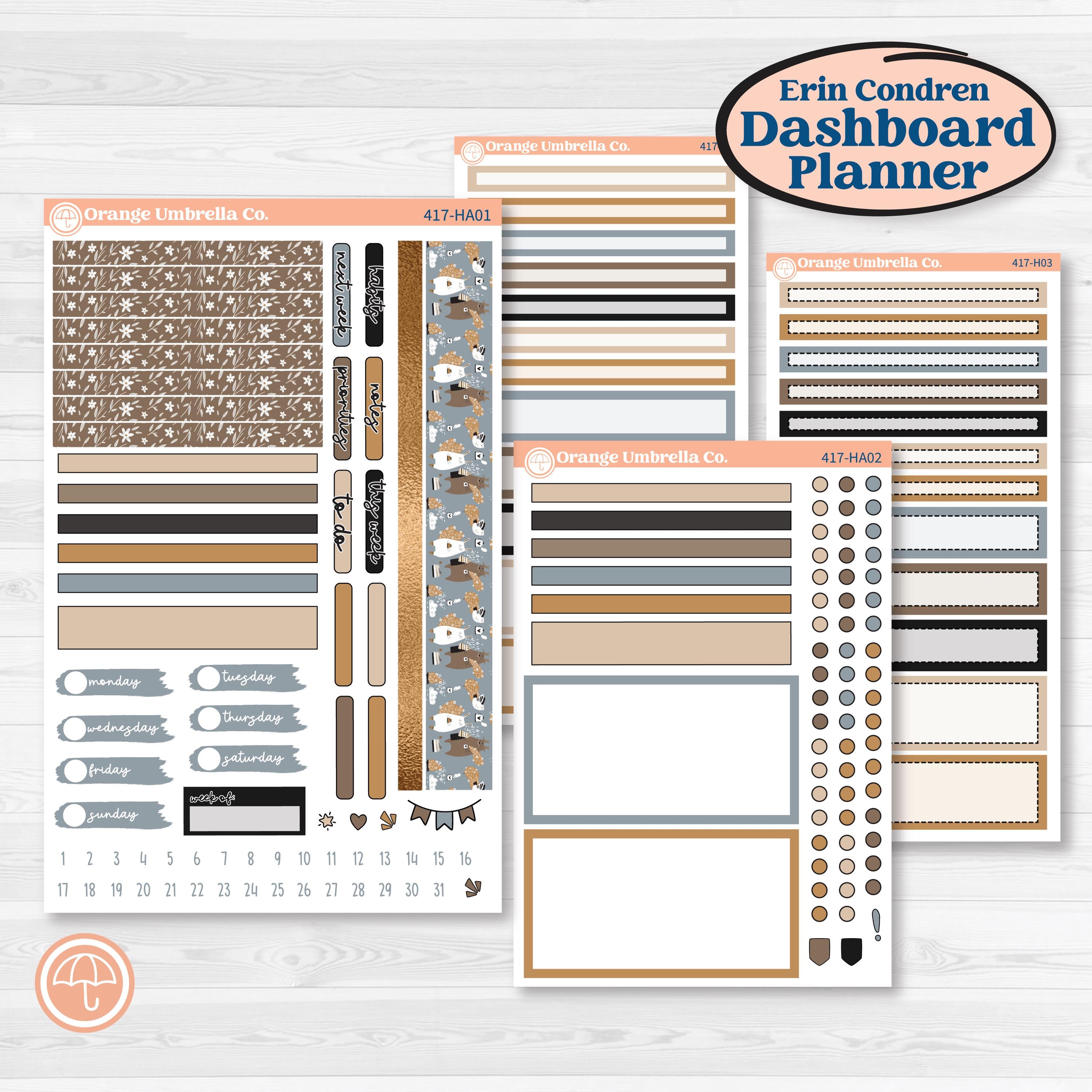 Woodland Winter Animals Kit | Erin Condren Weekly Dashboard Planner Kit Stickers | Chill Out | KIT-417-HA