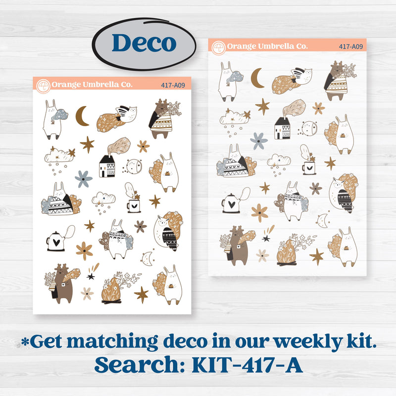 Woodland Winter Animals Kit | Freestyle Kit Any Planner Kit Stickers | Chill Out | KIT-417-K