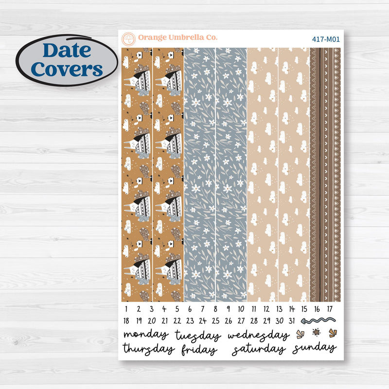 Woodland Winter Animals Kit | 7x9 Erin Condren Daily Duo Planner Kit Stickers | Chill Out | KIT-417-M