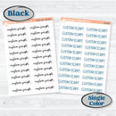 Mini Sheet Custom Script Sticker | Hobonichi Cousin Sized | Planner Stickers ** 1 word/phrase per sheet*** | hobocustommini
