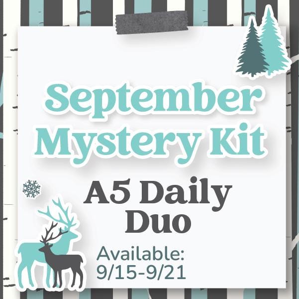 September Mystery Kit | A5 Daily Duo Planner Kit Stickers | Winter Retreat | KIT-MK42-L