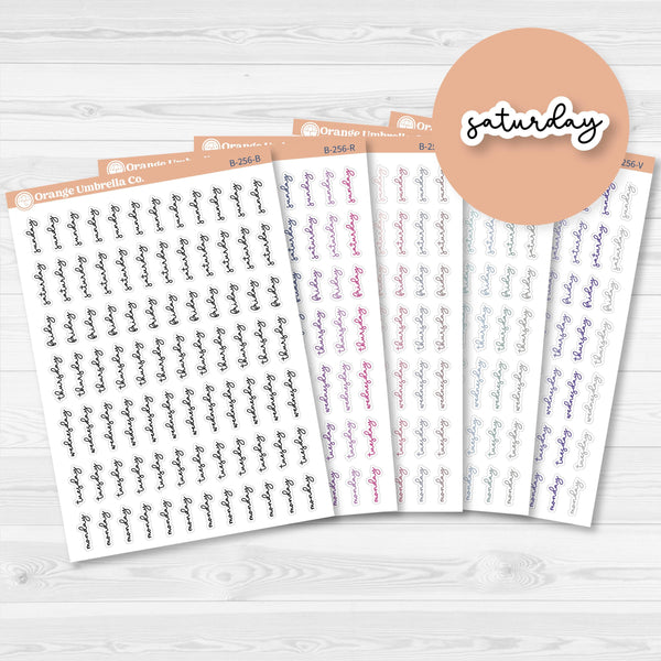 Days of the Week Labels | Weekly Planner Stickers | F18 Script | B-256