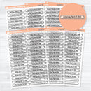 2026 Dates of the Month Labels | F18 Clear Matte Planner Stickers | January to June | B-327-332-BCM