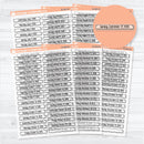 2026 Dates of the Month Labels | Clear Matte F18 Planner Stickers | July–December | B-361-366-BCM
