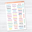 US Holidays F18 Font | Planner Stickers | S-204