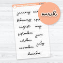 Mini Months F18 Font | Clear Matte Planner Stickers | B-487-BCM