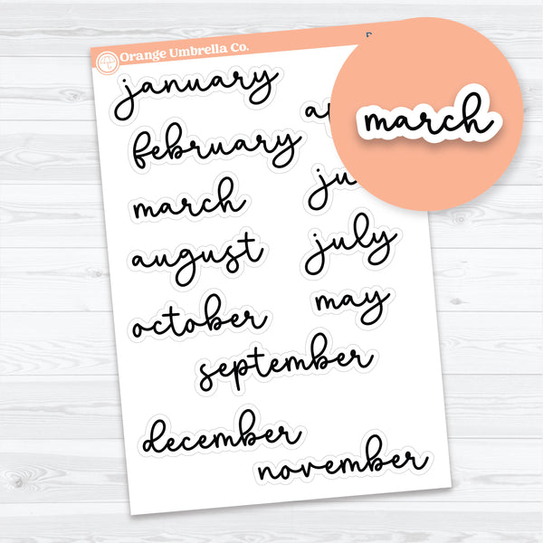 Large Months F18 Font | Planner Stickers | B-489