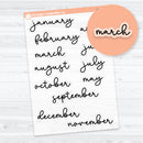 Large Months F18 Font | Clear Matte Planner Stickers | B-489-BCM