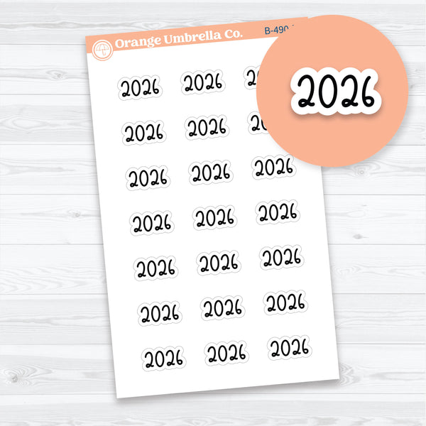 Mini 2026 Year Stickers F18 Font | Planner Stickers | B-490