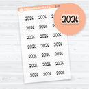 Mini 2026 Year Stickers F18 Font | Clear Matte Planner Stickers | B-490-BCM