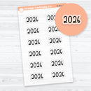 2026 Year Stickers F18 Font | Clear Matte Medium Planner Stickers | B-491-BCM