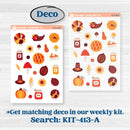 Thanksgiving Autumn Kit | Freestyle Kit Any Planner Kit Stickers | Gobble | KIT-413-K