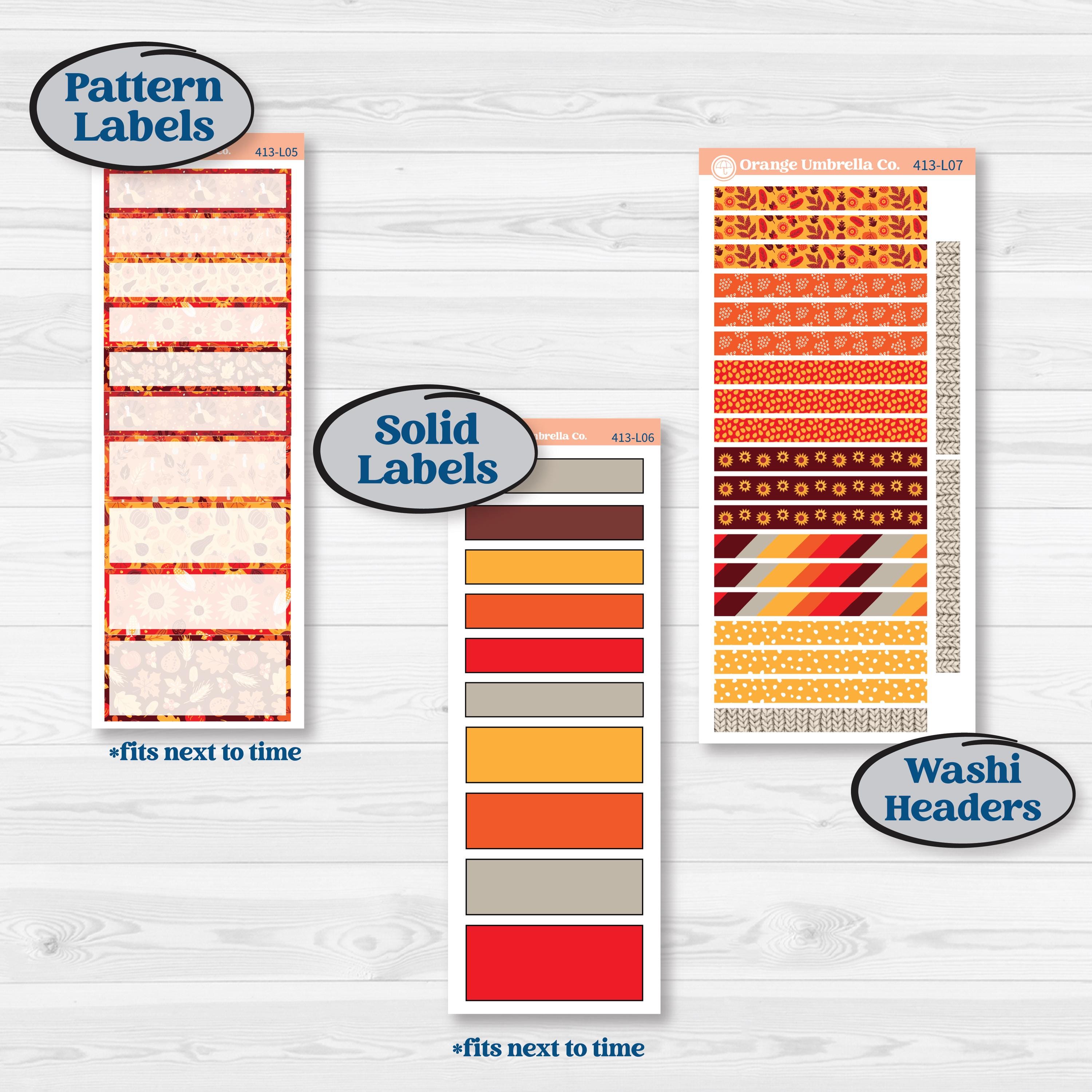 Thanksgiving Autumn Kit | A5 Daily Duo Planner Kit Stickers | Gobble | KIT-413-L