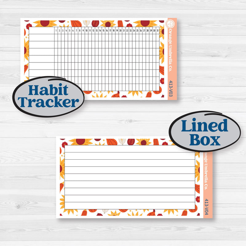 Thanksgiving Autumn Kit | A5 Erin Condren Monthly & Dashboard Sticker Kit | 2024-2025 Planners | Gobble | KIT-413-V