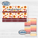 Thanksgiving Autumn Kit | 8.5 x 11 Erin Condren Monthly Planner Kit Stickers | Gobble | KIT-413-X