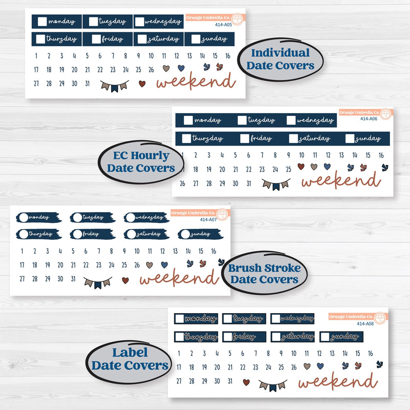 Patterned Boho Sticker Kit | Weekly Sticker Kit for Vertical Planners like Erin Condren | Katie | KIT-414-A