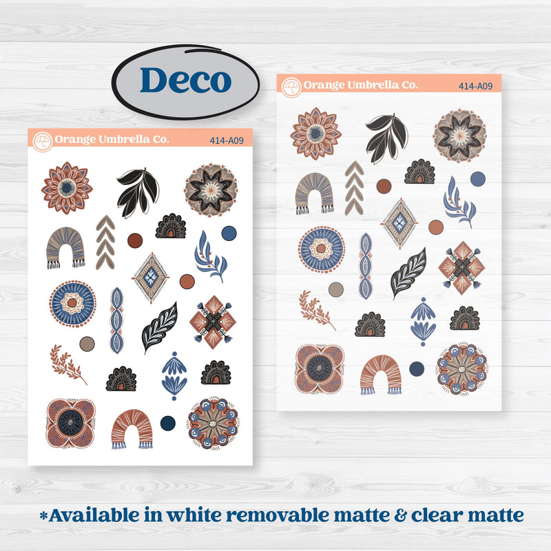 Patterned Boho Sticker Kit | Weekly Sticker Kit for Vertical Planners like Erin Condren | Katie | KIT-414-A