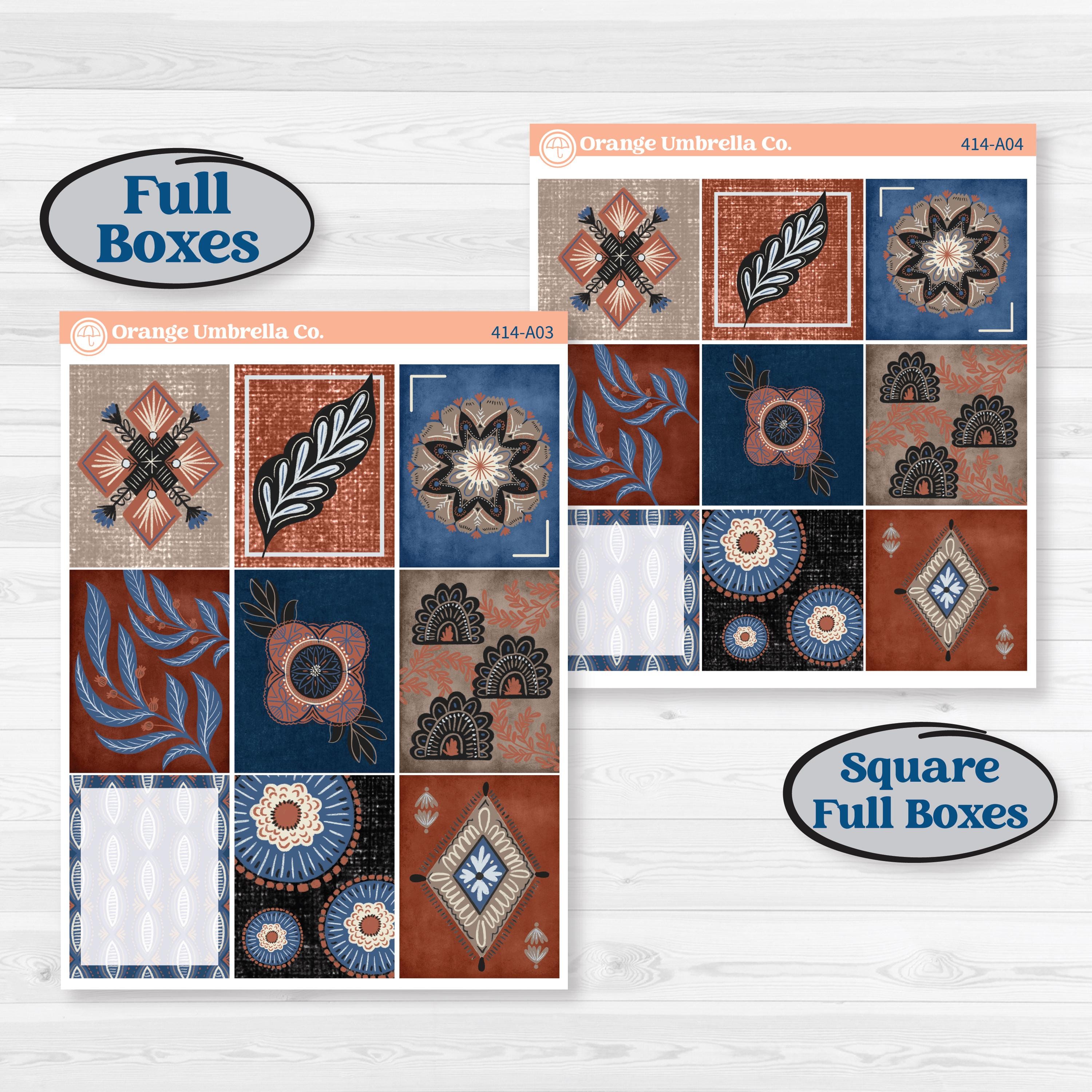 Patterned Boho Sticker Kit | Weekly Sticker Kit for Vertical Planners like Erin Condren | Katie | KIT-414-A