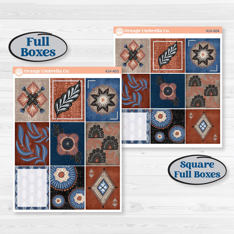 Patterned Boho Sticker Kit | Weekly Sticker Kit for Vertical Planners like Erin Condren | Katie | KIT-414-A