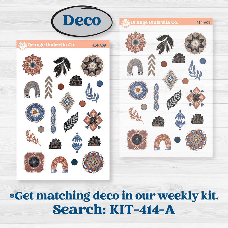 Patterned Boho Sticker Kit | Journaling Kit Planner Stickers | Katie | KIT-414-D